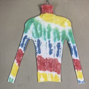 Giu Giu Sweater Womens Large Multicolor‎ Turtleneck Sunrise Nonna Ribbed Adult